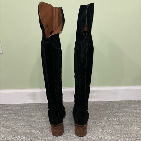 Lucky Brand Women’s Ramsden Black Suede Over The Knee Heeled Boots Size 8 - Picture 4 of 7